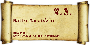 Malle Marcián névjegykártya